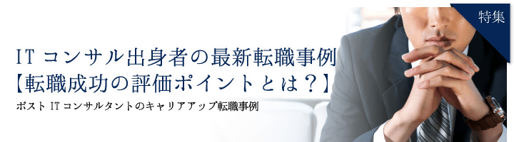 特集 ITコンサルタント出身者の最新転職事例【転職成功の評価ポイントとは?】